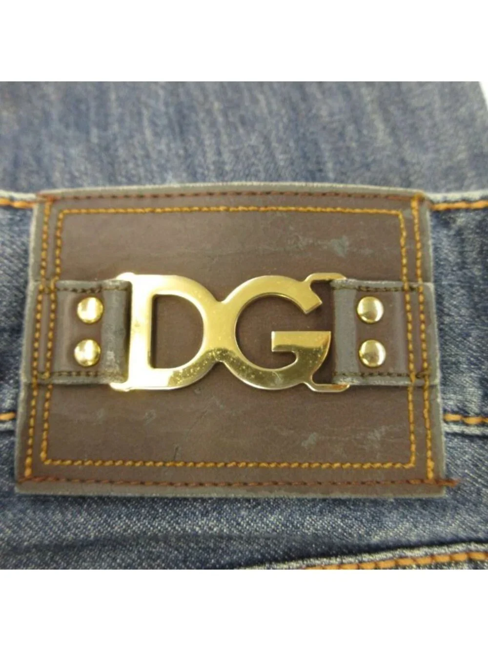 Dolce & Gabbana Denim Pants Jeans Straight Logo Patch 46 M Indigoblue